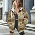 thumbnail image 3 of SCRAWLGOD American Tribal Sunflowers Women's Trendy Full-Zip Hoodies Drop Shoulder Hooded Clothing Fall Winter Fashion Outfits Casual Sweatshirt with Relaxed Shoulder, 3XL, 3 of 7