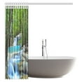thumbnail image 2 of MYPOP Rainforest Waterfall Shower Curtain, Foliage Jungle Misty Mountains and Rocks Polyester Fabric Bathroom Decor Set with Hooks, 60 X 72 Inches Long, Green, 2 of 2