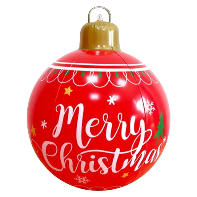Outdoor Christmas Inflatable Decoration Ball 60Cm Diameter Without Lights Weather Resistant Pvc Yard Garden Decor