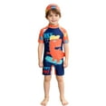 thumbnail image 3 of Huanglei Boys Long Sleeve Dinosaur Swimsuit With Hood Sun Swimwear For Kids Thermal Rash Guard ,4-5 Years, 3 of 4