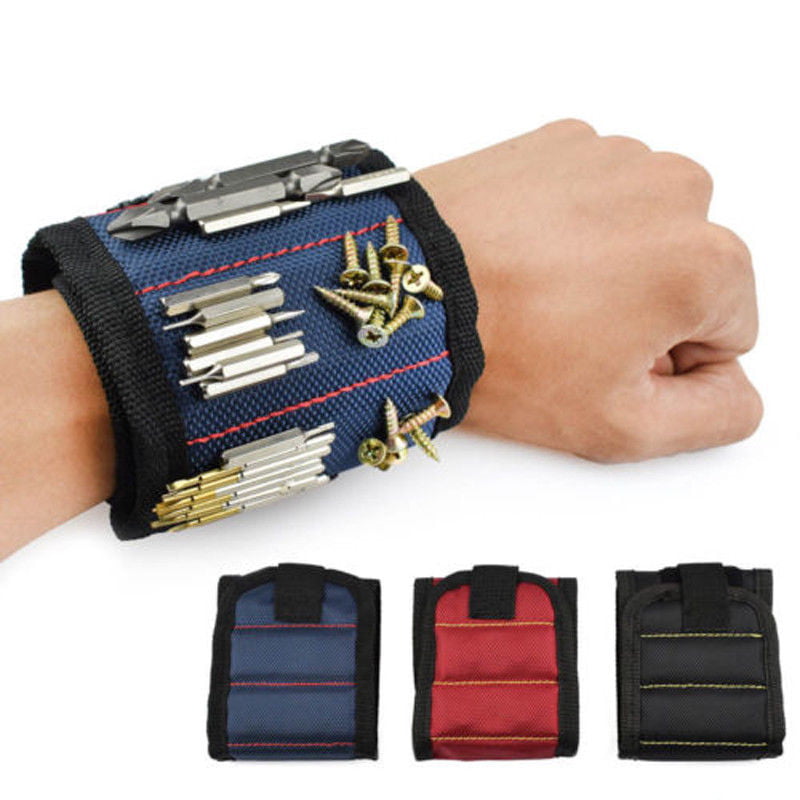 Magnetic Wristband Tool Pick Bag Wrist Pocket Magnet Nails Holder Screw Acc Y5R1 