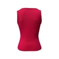 thumbnail image 5 of XIAONU Women's Studded Trim Square Neck Ribbed Tank Slim Fit Sleeveless Street Casual Cami, 5 of 5