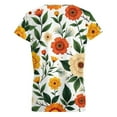 thumbnail image 6 of Floral Pattern in Bright Colors Women's Blouse Short Sleeve Women's Top T-Shirt Spring Summer Clothes, 6 of 7