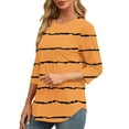 thumbnail image 3 of Plebaso Hauts à Manches 3/4 pour Femmes Tunique Imprimée Col Rond Blouses Amples Chemises d'Été Décontractées pour Femmes, 3 of 7