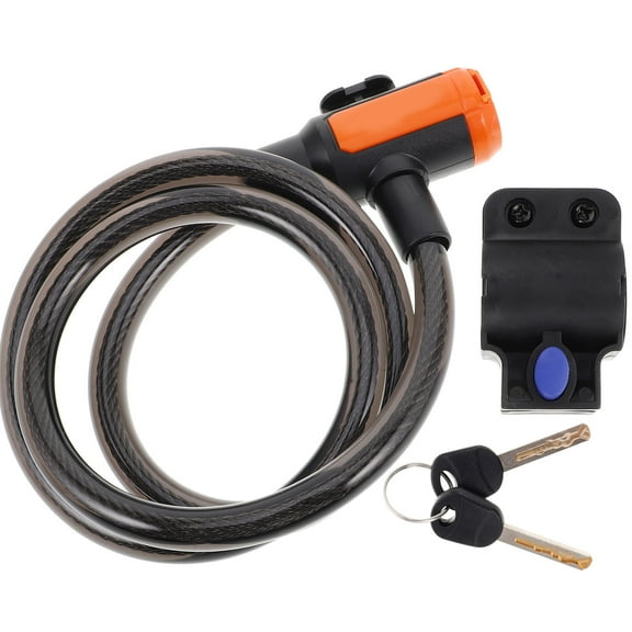 Raindrops Portable Steel Cable Lock for Electric Bikes with Mount - Black Anti-Theft Bike Accessory