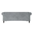 thumbnail image 3 of Home Design Kelso Velvet Rolled Arm Sofa with Deep Button Tufting, Nailhead Trim and Turned Legs, Gray, 3 of 6