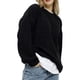 thumbnail image 3 of Suéter de Cuello Redondo para Mujer, Suéter de Punto Holgado e Informal de Larga para Otoño e Invierno. Negro L, 3 of 10