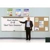 Ghent SPC46B-V-183 4 ft. x 6 ft. Style B Combination Unit - Porcelain Magnetic Whiteboard and Vinyl Fabric Tackboard - Ebony