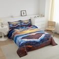 thumbnail image 3 of Sunset Bedding Set Love Heart Ocean Wave Down Comforter Adults,Hawaii Beach Holiday Queen Comforter Set Sea Theme Coastal Bed Set, 3 of 7