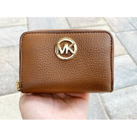 Michael Kors Luggage Leather - Michael Kors Fulton Coin Case Small Wallet Luggage Brown Pebble Leather