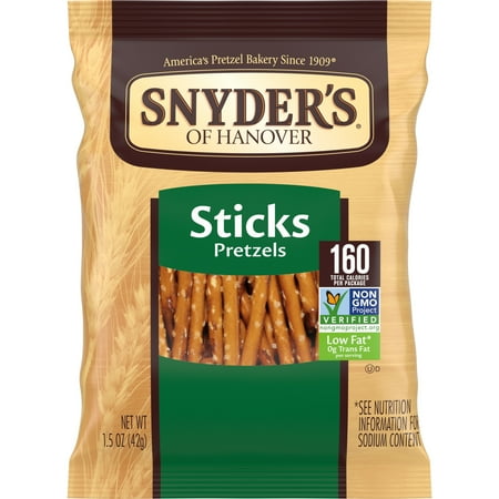 Snyder's of Hanover Pretzel Sticks, Pretzels Individual Packs, 1.5 oz