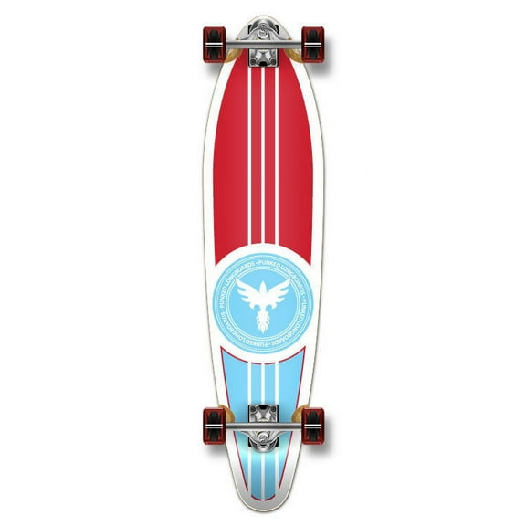 Yocaher Kicktail Patriot Longboard Complete