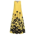 thumbnail image 3 of NECHOLOGY Womens Dresses Womens Black Shift Dress Women Summer Casual Sleeveless Print V Neck Maxi Loose Dress Boho Womens Plain Dress Yellow 4X-Large, 3 of 3