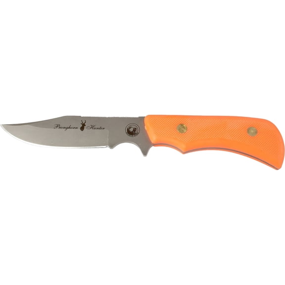Knives of Alaska Trekker Pronghorn Fixed Blade Knife 3.25" Clip Point D2 Bead Blasted Blade Rubber Handle Orange