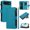 Turquoise, variant on For iPhone 17 Wallet Phone Case-PU Leather Magnetic Flip Cover with 9 Credit Card Slots,Zipper Pocket & Detachable Wrist Strap,Shockproof,Dark Blue,For iPhone 17