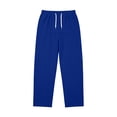 thumbnail image 4 of Wide Leg Sweatpants for Men Elastic Waist Drawstring Baggy Gym Pants Casual Fall Outfit Dark Blue S, 4 of 6