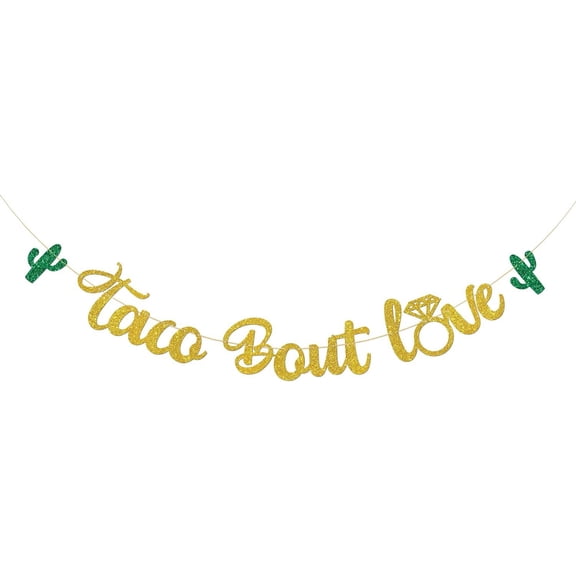 Taco Bout Love Banner, Mexican Fiesta Theme Wedding/Engagement/Bridal Shower/Bachelorette Party Decoration Banner, It's Time to Fiesta Party Banner Photo Booth Props