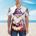thumbnail image 4 of Daiia Halloween Gnome With Pumpkins Hawaiian Shirt for Men Gentle Cotton Regular Short Sleeve Casual-X-Large, 4 of 9