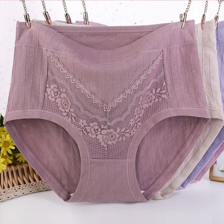 Njoeus Women s Briefs Cotton Underwear Comfy High Waist Floral Lace Panties Soft Breathable Ladies Panty XL-6XLAvailable in Plus Size)