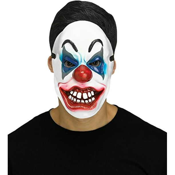 Clown Mask Smiling White Teeth Adult Halloween Costume Accessory ...