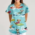 thumbnail image 2 of BDPORKAS Women Scrubs Nurse Uniforms Stretch Short Sleeve with Pockets Scrub Tops Characters Cartoon Cute Soft Nurse Tee, 2 of 5