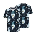 thumbnail image 3 of Daiia Gnome and Snowflakes Mens Baseball Jersey Button Down Shirts Short Sleeve Sports Uniforms-Small, 3 of 9