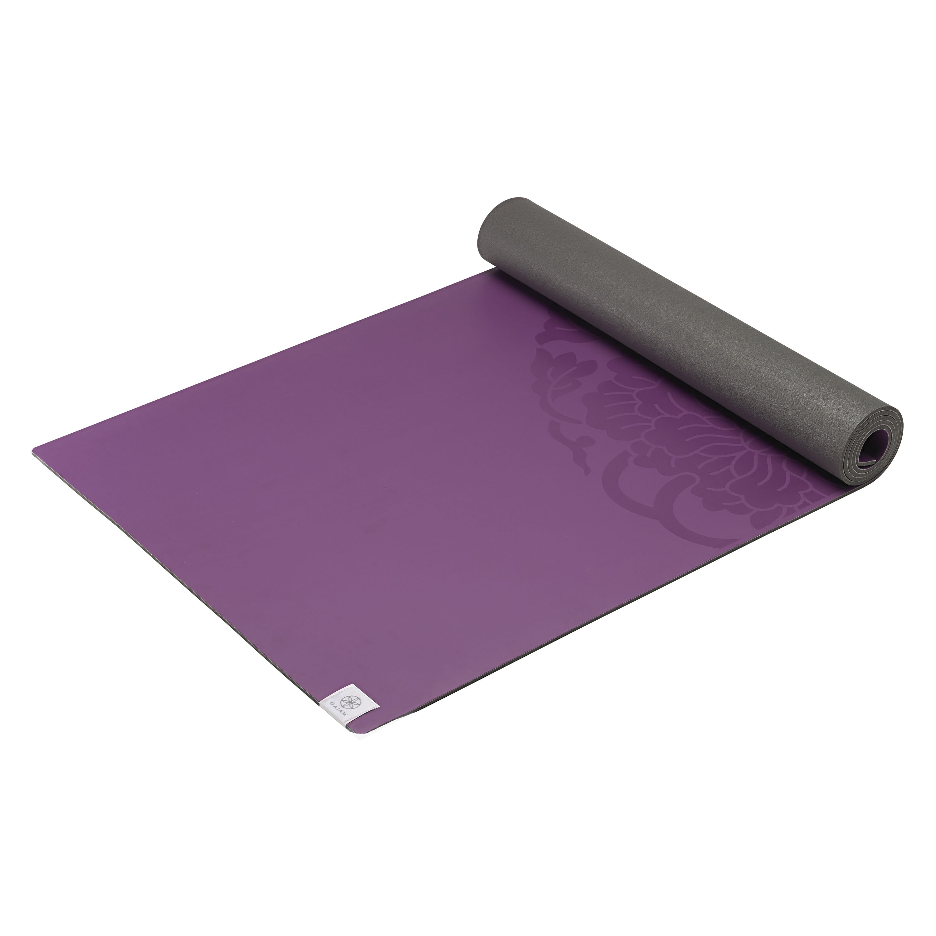 Gaiam 5mm Premium Dry-Grip Yoga Mat, Purple