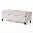 thumbnail image 6 of Storage Ottoman Bench, Foot Rest with Legs, 18.3 X 50 X 20.5 Inches, Tufted End of Bed Bench Storage Chest for Living Room, Bedroom, Entryway, 6 of 8