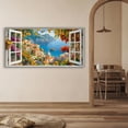 thumbnail image 6 of Large Country Canvas Wall Art - Open Window Seaside Town with Lemon Tree Canvas Prints, Oversized Landscape Paintings, Rustic Horizontal Artwork for Living Room, 6 of 7