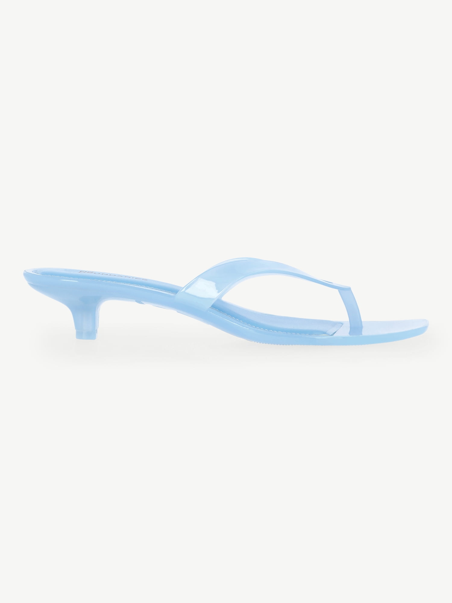 No Boundaries Women's Jelly Flip Flop Kitten Heel Sandals