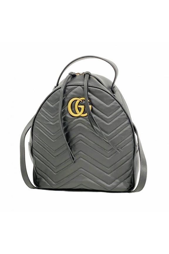 Pre-Owned Gucci GG Marmont Backpack/Daypack 476671 Leather Black Women's P3005395