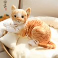 thumbnail image 3 of Juguete de peluche de gato amarillo realista para niñas, muñeco de gato americano, decoración para el hogar, regalo de cumpleaños, 3 of 5