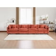 thumbnail image 2 of Newest Cloud Sofa 4 Seats (Ottoman is not included), Modern Sectional Couch, for Living Room Bedroom and Apartment, Comfy Double Layer Upholstered Seat Cushion, Breathable Chenille Fabric,Orange, 2 of 9