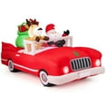 thumbnail image 2 of Costway 7.7 FT Long Christmas Inflatable Santa Claus and Reindeer Riding Red Car, 2 of 10