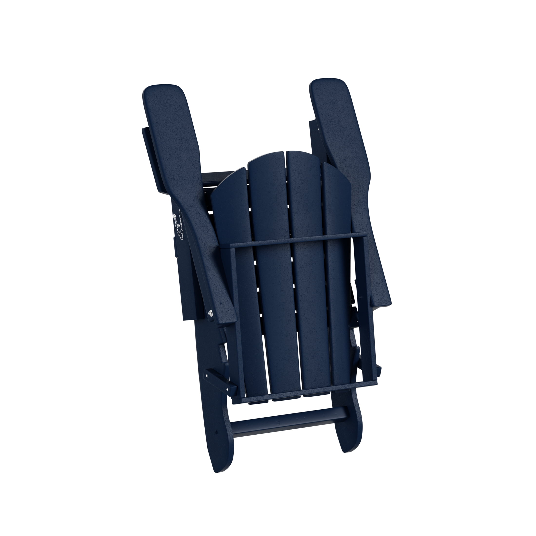 WestinTrends Malibu 12 Piece Adirondack Chairs Set, All Weather Poly Lumber Outdoor Patio Furniture Set Adirondack Chairs with Ottoman and Side Table, Navy Blue