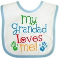 thumbnail image 3 of Inktastic My Grandad Loves Me Boys or Girls Baby Bib, 3 of 4