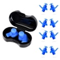 thumbnail image 1 of Tapones para los oídos de silicona azul, reutilizables, suaves, ideales para adultos y niños, resistentes al agua, para nadar, hacer surf y hacer esnórquel, 1 of 5