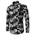 thumbnail image 2 of Lilgiuy T Shirts for Men Casual Buttons Beach Non-positioning Print Turn Down Short Sleeve Shirt Blouse Outwear, 2 of 5