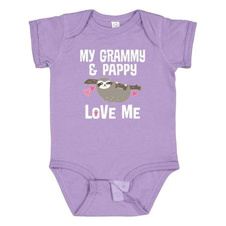 

Inktastic Grammy and Pappy Love Me Sloth Gift Baby Boy or Baby Girl Bodysuit
