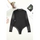 thumbnail image 2 of ABPHQTO Body de manga larga de malla transparente con diamantes de imitación negros para mujer, 2 of 5