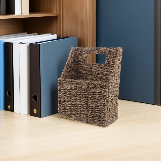 Houderco Organizador De Pared Beige De Para Revistas Con Inclinada Y Asa Incorporada