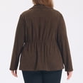 thumbnail image 5 of GRACE & GRANDEUR Women's Plus Size Halloween Outfits Casual Jacket Corduroy Drawstring Waist Collar Shacket Long Sleeve Loose Pocket Fall Winter Button Down Fashion Jackets 1X Brown, 5 of 8