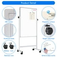 thumbnail image 2 of Maxtek Rolling White Board, 48 x 24 Height Adjustable Whiteboard on Wheels, Large Magnetic Standing Mobile Easel Board, Double-Sided with Stand for Office, Home, and Classroom, 2 of 7