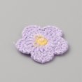thumbnail image 2 of Two Tone Polyester Knitted Ornament Accessories for DIY Sewing Crafts Flower Lilac 25~26x26~27x2mm, 2 of 2