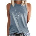 thumbnail image 1 of Besolor Débardeurs pour Femmes 2024 Tendance Imprimé Col Rond Sans Manches T-Shirts Décontractés Amples Tunique d'Été Blouse, 1 of 5