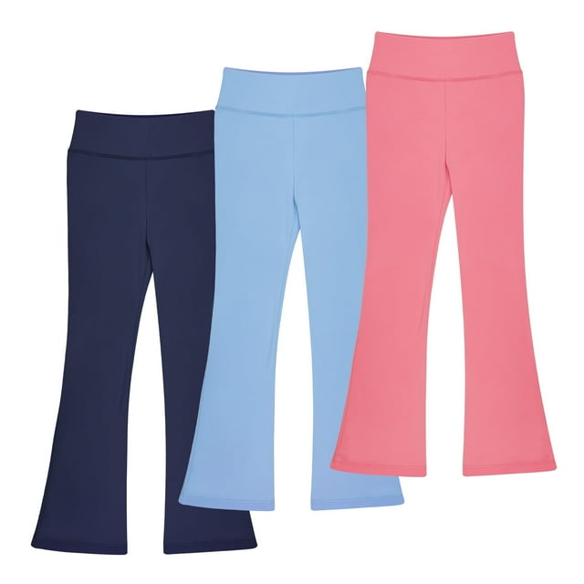 BIG ELEPHANT Leggings Acampanados para Niñas, Pantalones Acampanados con Corte de Bota y Talle Alto, Pantalones Acampanados para Yoga y Baile, Packs de 3