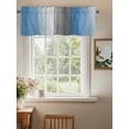 thumbnail image 2 of Valances for Windows Sky Blue Rod Pocket Cafe Window Treatments Valance Curtains for Kitchen Bathroom Laundry Basement Windows 60"x18", 2 of 9