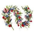 thumbnail image 2 of Artificial Independence Day 4Th Of July Garland, Patriotic Garland with Red, White, Blue and Green Leaves, Berries and Flag Ribbons, Wall Hanging Table Garland for Independence Day, Memorial Day, 2 of 9