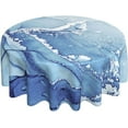 thumbnail image 1 of Blue Marble Tablecloth Round 60 Inch Modern White Blue Marble Table Cover Waterproof Polyester Marble Cover Table Kitchen Table Cloth Cover Anti-Slip Table Cover for Home Dinning Tabletop Decor, 1 of 5