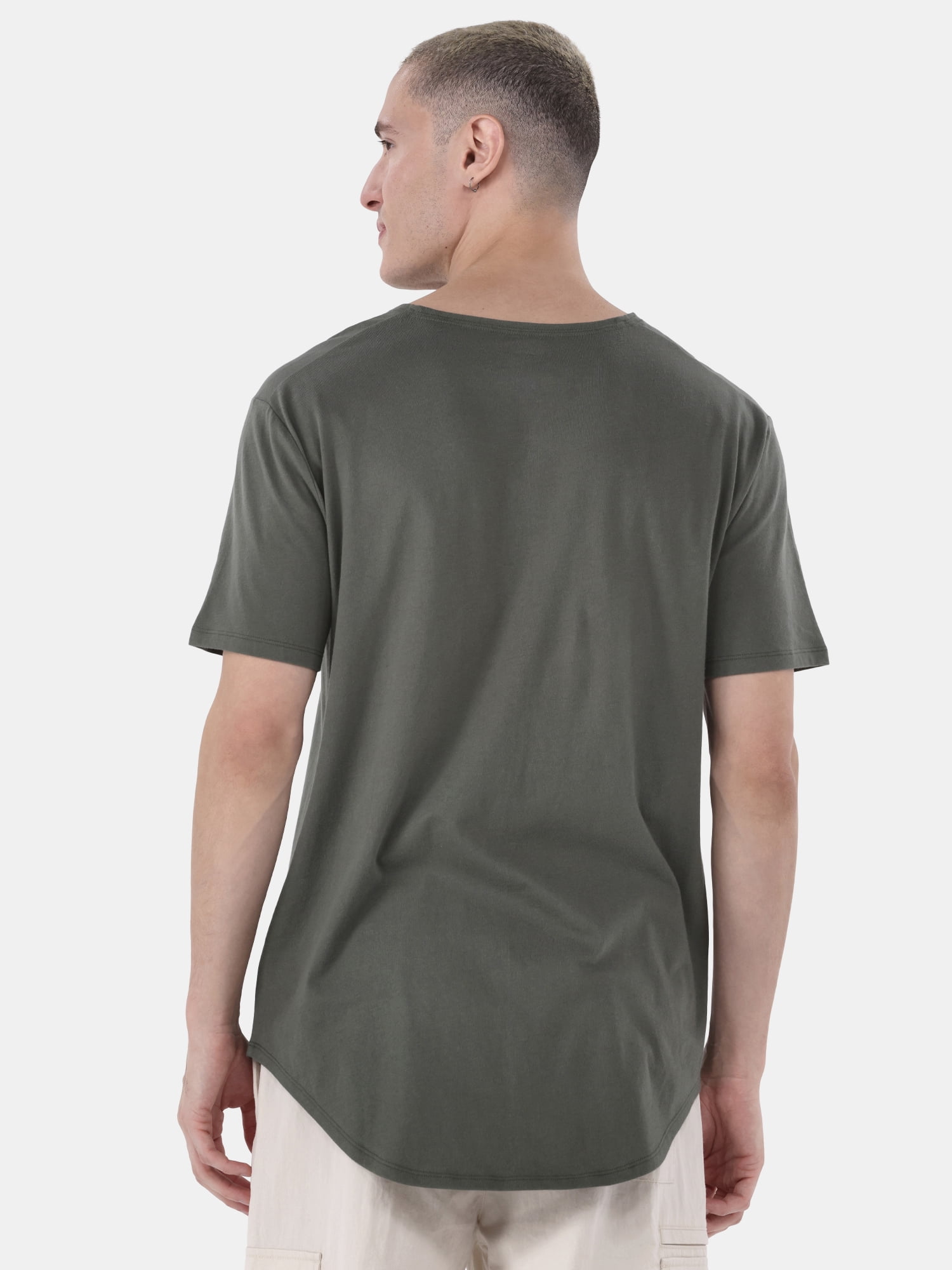 No Boundaries Men's & Big Men's Longline Curved Hem Elongated Tee Shirt, 2-Pack, Sizes XS-5XL